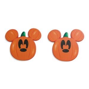 NEW Disney Mickey Mouse Set of 2 Halloween Ceramic Orange Pumpkin 8" Trivets